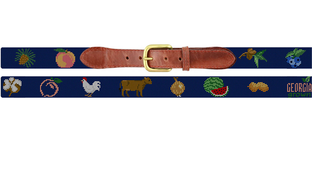 Smathers & Branson Georgia Grown Needlepoint Belt