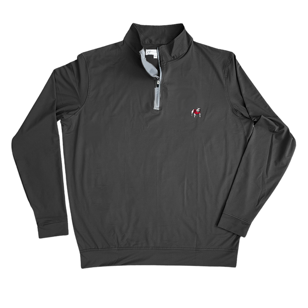 UGA Standing Dawg 1/4 Zip Performance Pullover - Black – Peach
