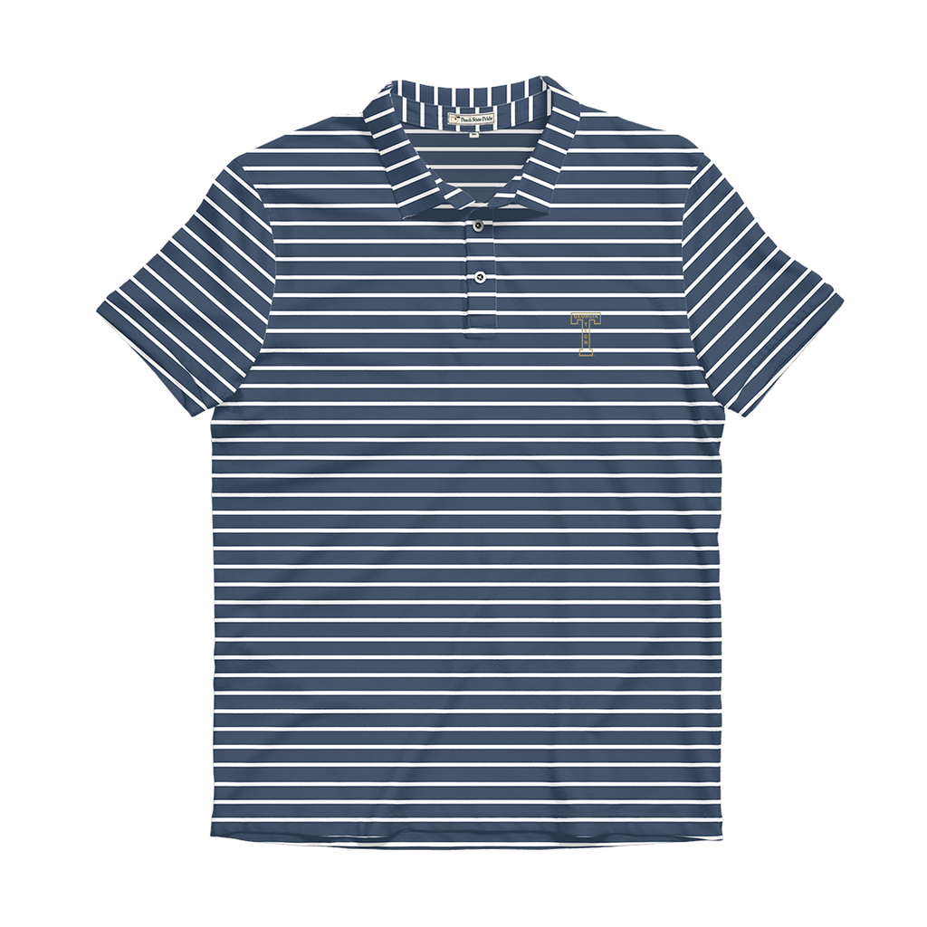 Georgia Tech Navy & White Camellia Cotton Lyocell Polo