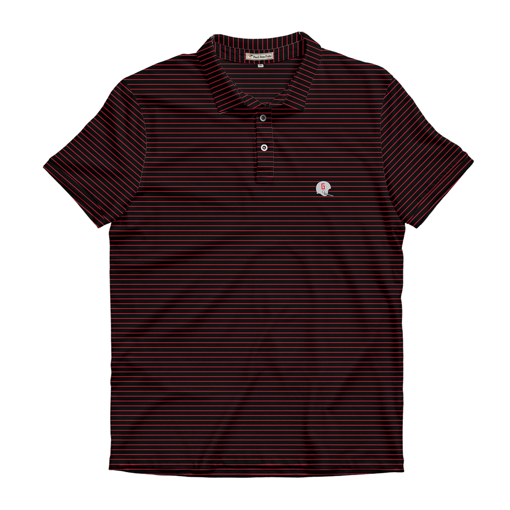 UGA Black & Red Gaura Stripe Cotton Lyocell Polo