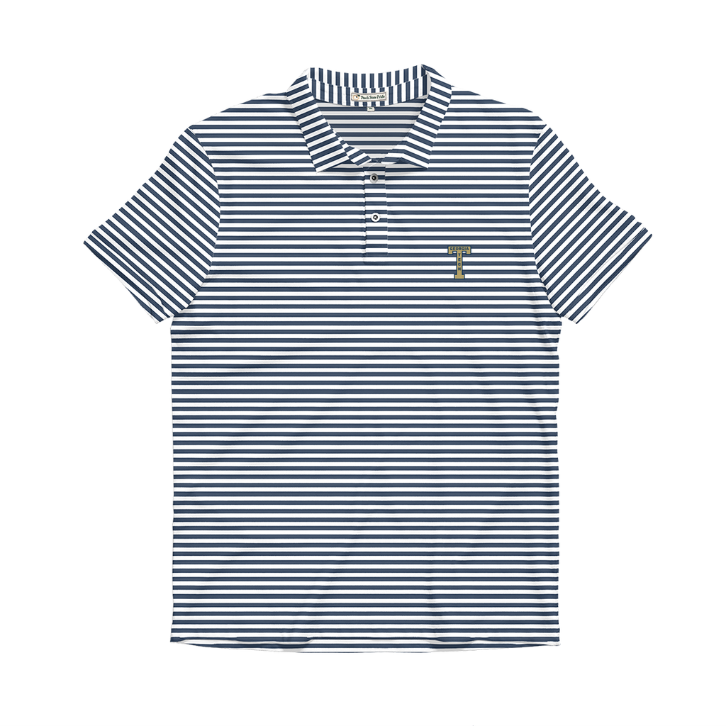 Georgia Tech Navy & White Heathered Classic Performance Polo