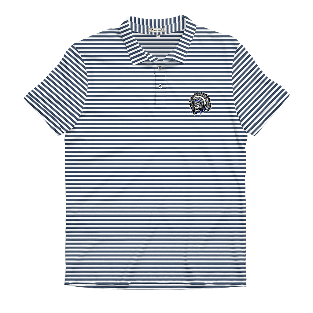 Oconee County Heathered Classic Navy & White Performance Polo