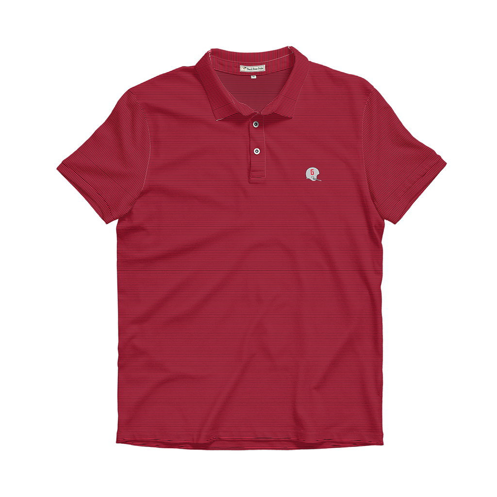 UGA Red & Black Heathered Knockout Performance Polo