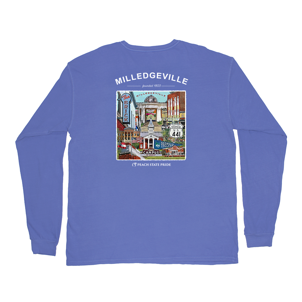 Milledgeville Montage Long Sleeve Pocket Tee