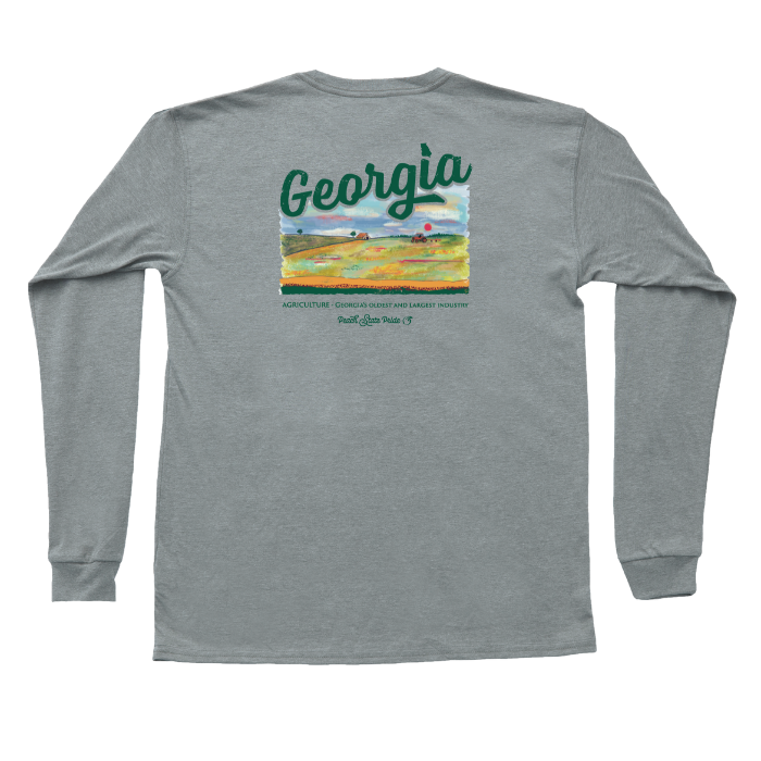 YOUTH Georgia Ag Long Sleeve Pocket Tee