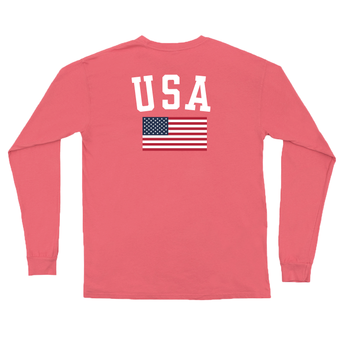 YOUTH USA Flag Long Sleeve Pocket Tee