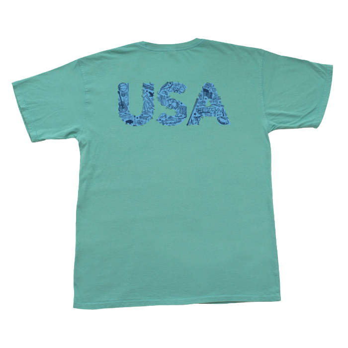YOUTH - USA Initials Short Sleeve Pocket Tee