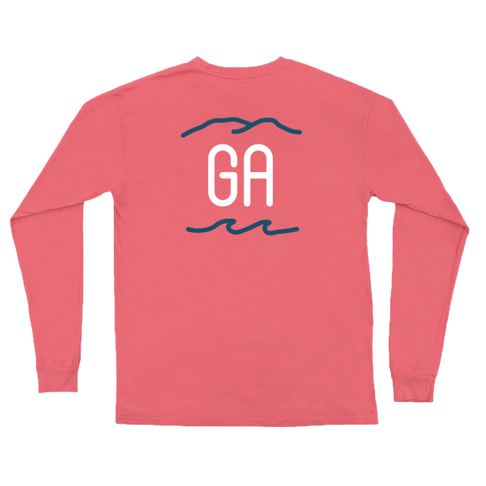 YOUTH Georgia Mountains & Oceans Long Sleeve Pocket Tee