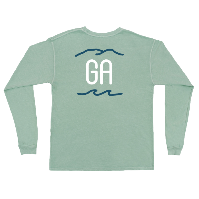 YOUTH Georgia Mountains & Oceans Long Sleeve Pocket Tee