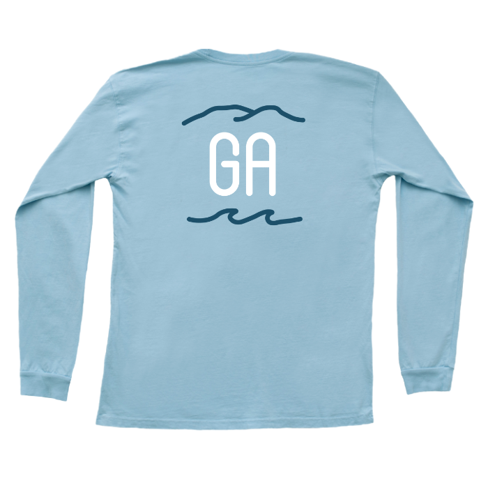 YOUTH Georgia Mountains & Oceans Long Sleeve Pocket Tee
