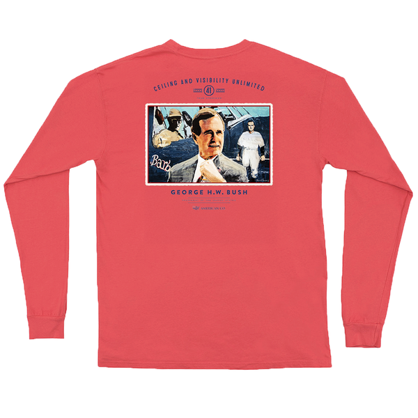 George H. W. Bush Long Sleeve Pocket Tee – Peach State Pride