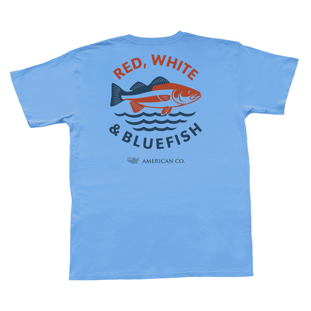 Red, White, & Bluefish Short Sleeve Pocket Tee
