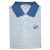 GSU Navy & White Dogwood Stripe Performance Polo - Knit Collar