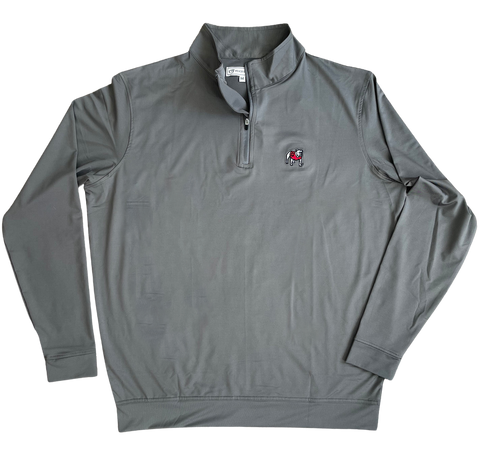 UGA 1/4 Zip Standing Dawg Performance Pullover - Ash Gray