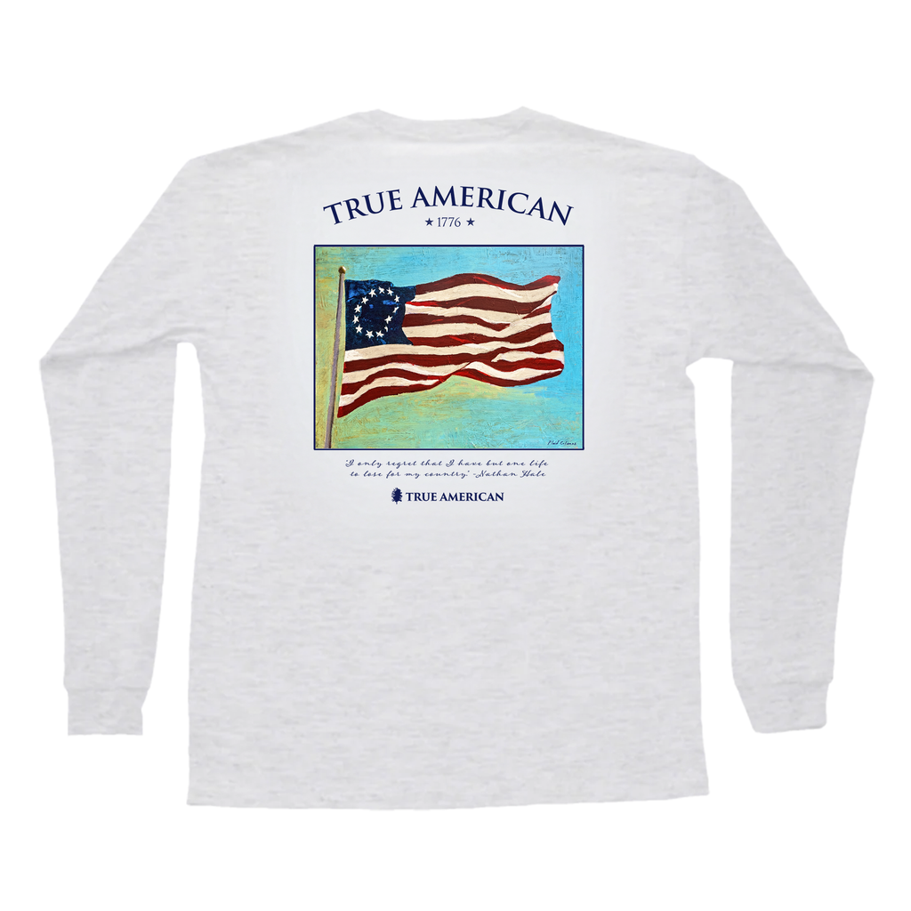 Betsy Ross Flag Long Sleeve Pocket Tee