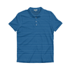 Classic Blue & Sky Blue Camellia Stripe Cotton Lyocell Polo