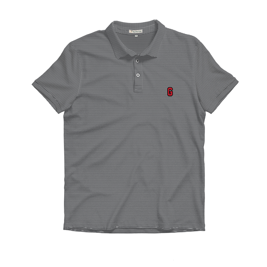 UGA Charcoal & White Heathered Knockout Performance Polo