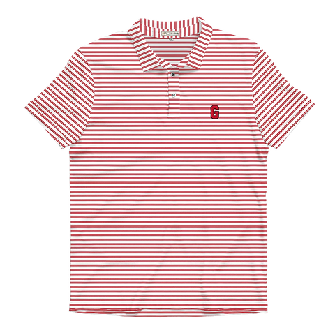 UGA Standing Dawg Red & White Laurel Polo
