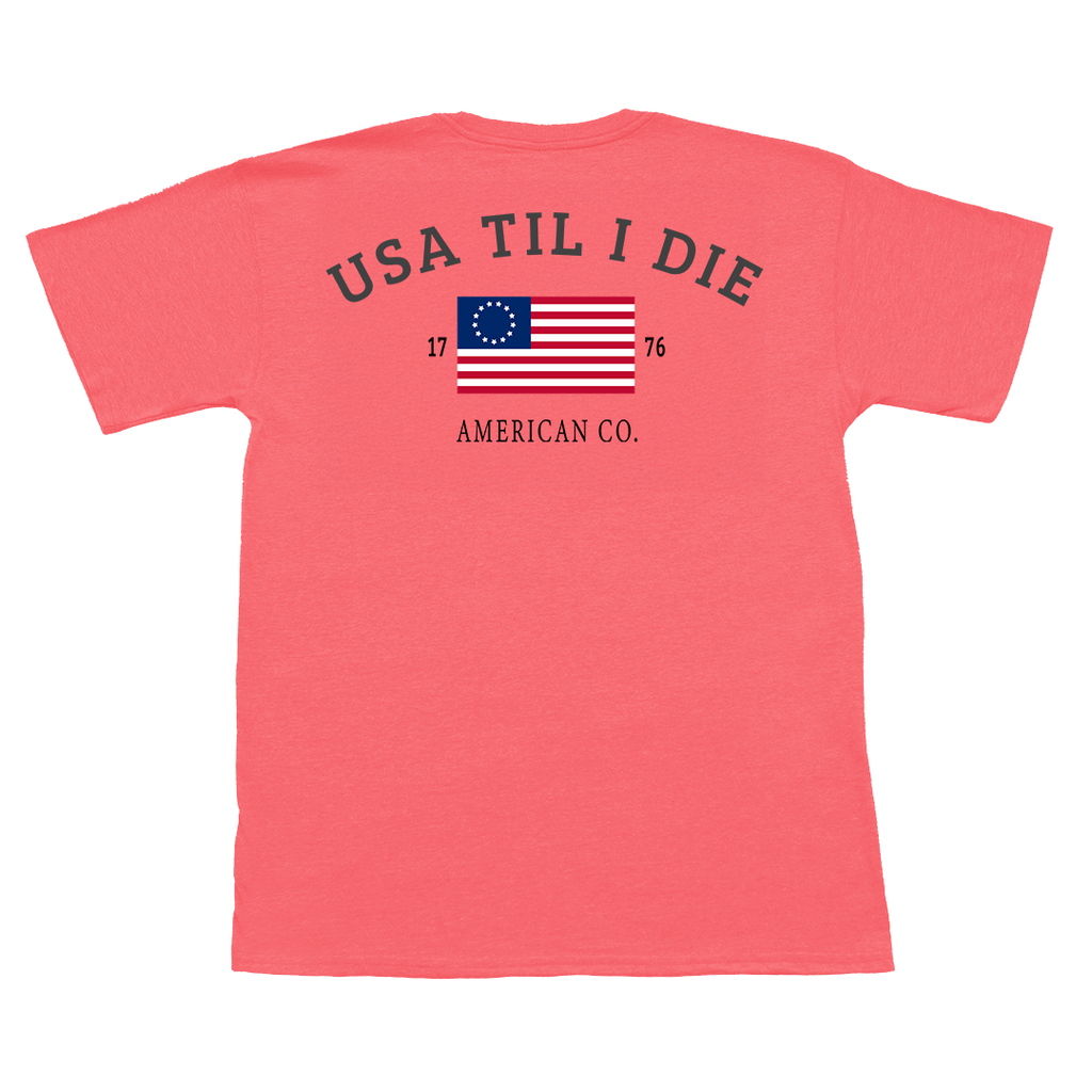 USA Til I Die Flag Short Sleeve Pocket Tee