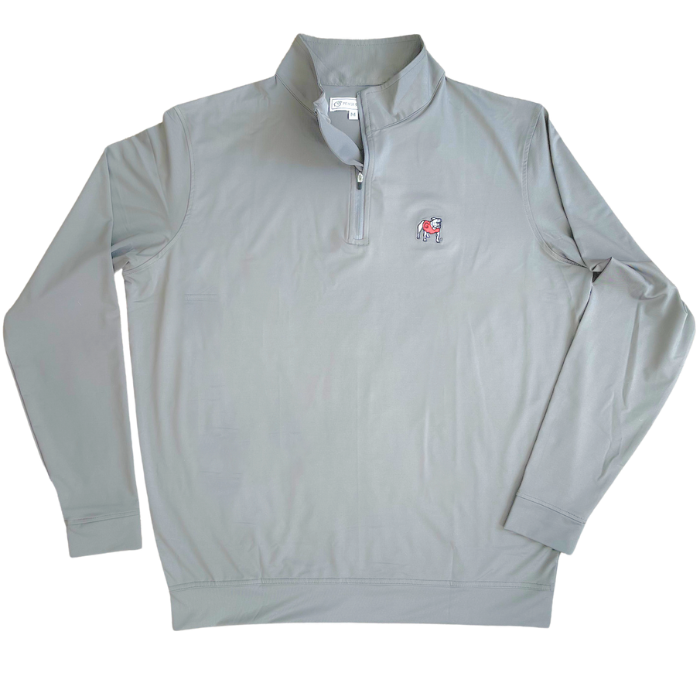 UGA 1/4 Zip Standing Dawg Performance Pullover - Ash Gray