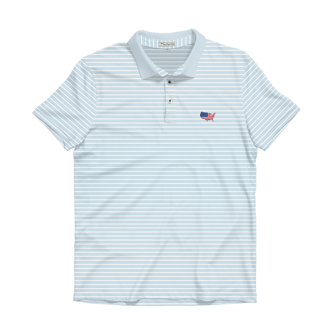 USA Clearwater & White Beech Stripe Performance Polo