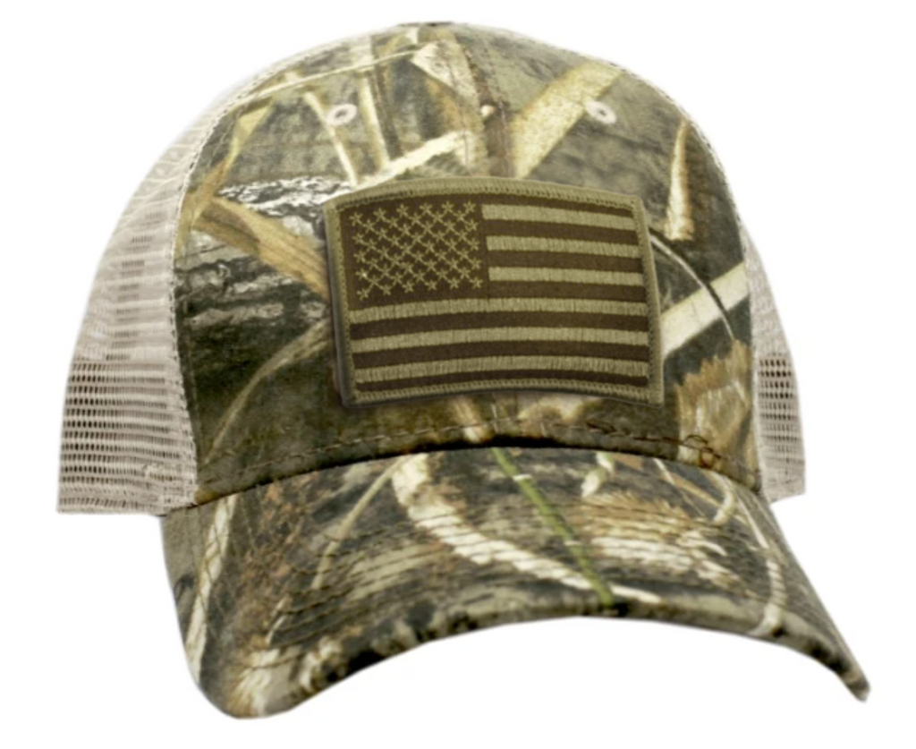 Camouflage American Flag Mesh Back Trucker Hat – Peach State Pride