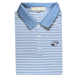 GSU Navy & Sky Blue Classic Stripe Performance Polo - Knit Collar
