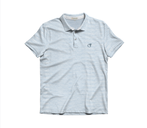 YOUTH Cays Blue & Airy Blue Cypress Stripe Polo