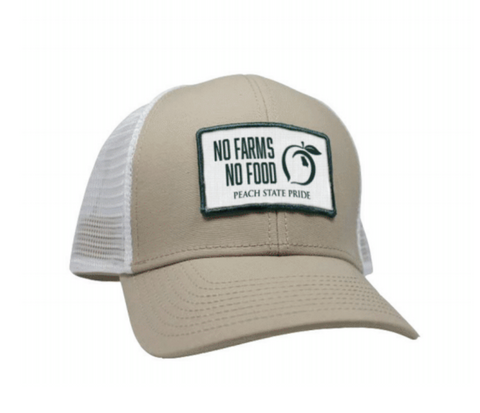 Heritage Pride Georgia State Flag Peach Trucker Hat - Heather Grey/White Mesh Cap
