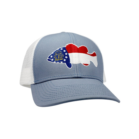 American Flag Fishing Camo Trucker Hat