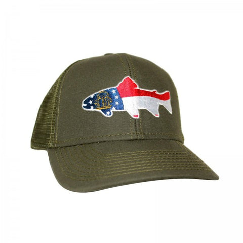 Camouflage American Flag Mesh Back Trucker Hat