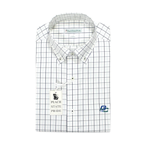 Charcoal & White Performance Button Down- Standing Dawg