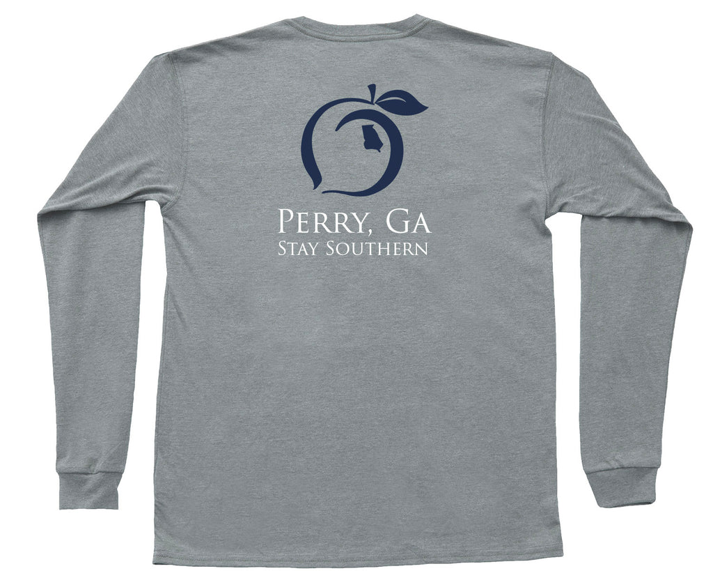 Perry, GA  Long Sleeve Hometown Pocket Tee