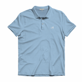 Cays Blue & Airy Blue Cypress Stripe Performance Polo