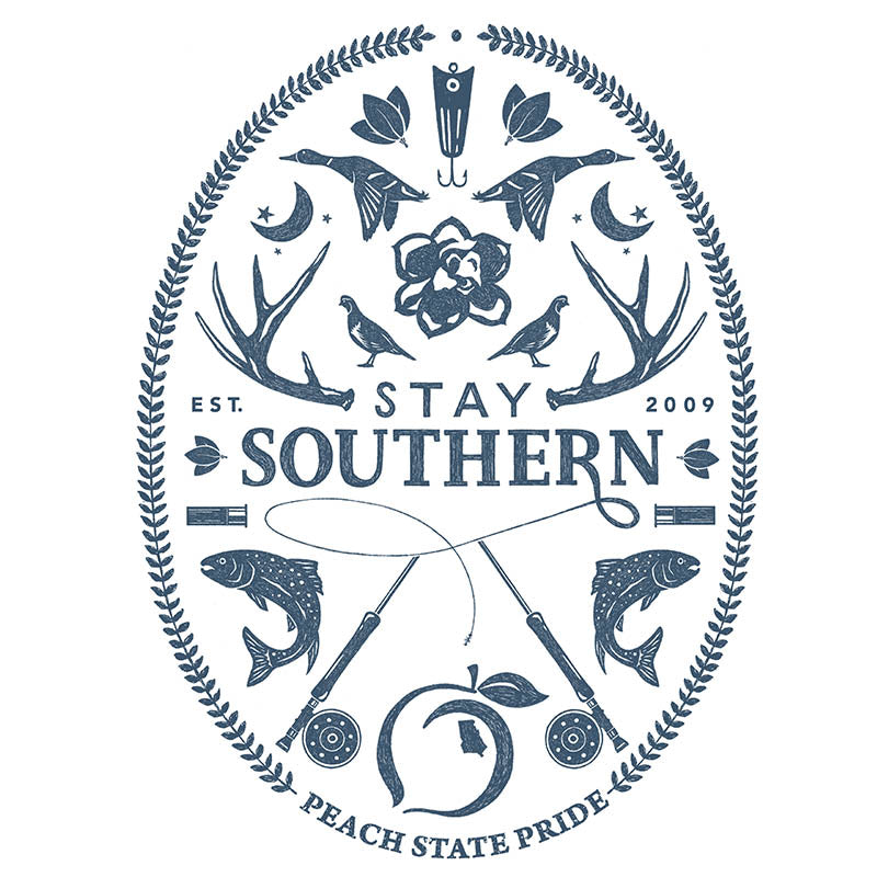 Stay Southern Montage White Decal