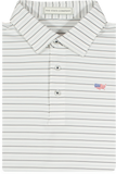USA Flag Charcoal & Grey Betula Stripe Performance Polo