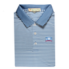 UWG Sky Blue & Navy Classic Stripe Performance Polo - Knit Collar