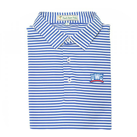 UWG Red & White Classic Stripe Performance Polo - Knit Collar