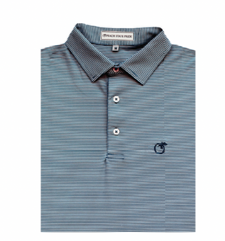 Clearwater & White Beech Stripe Performance Polo